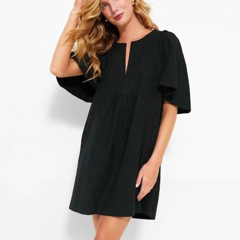 Tuckernuck Pomander Place Black Finley Flutter Sleeve Dress sz M